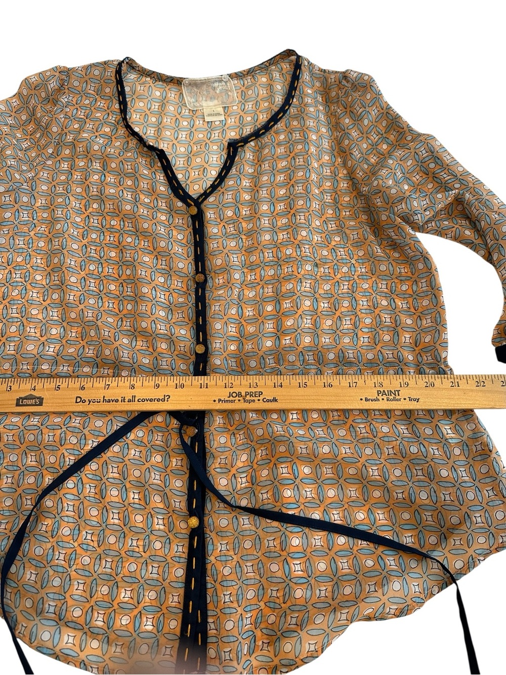 Anthropology NIC & Mo Navy and Peach lightweight blouse - Picture 11 of 16